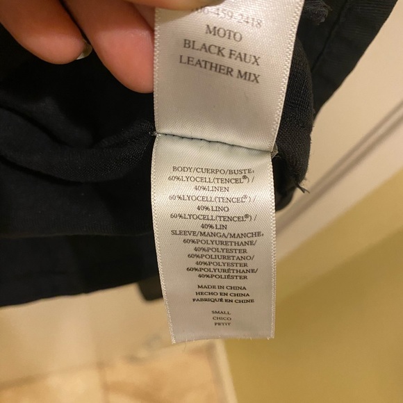 NWT Rails moto black faux leather mix size S - Picture 8 of 9